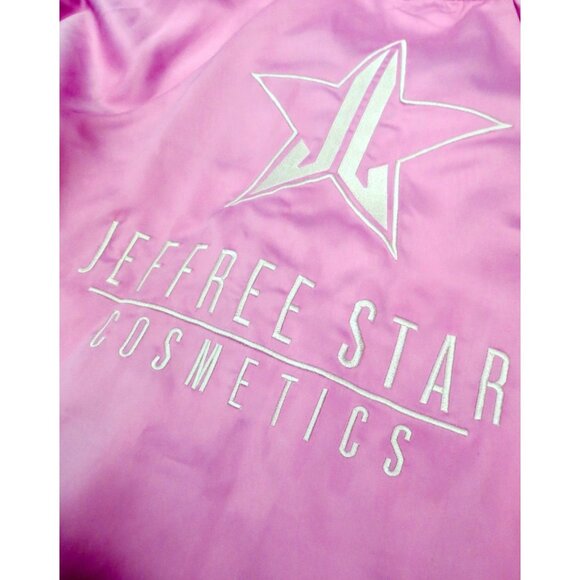 JEFFREE STAR Cosmetics Fashion Embroidered Satin Varsity Bomber Jacket Pink SZ M - Picture 5 of 7